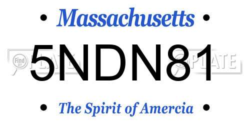 5NDN81 Massachusetts License Plate