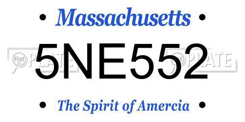 5NE552 Massachusetts License Plate