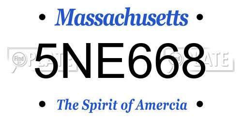 5NE668 Massachusetts License Plate