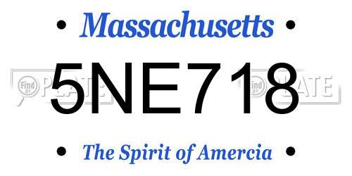 5NE718 Massachusetts License Plate