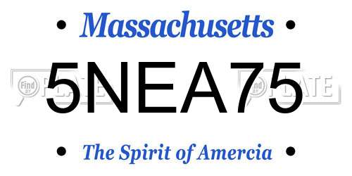 5NEA75 Massachusetts License Plate