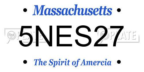 5NES27 Massachusetts License Plate