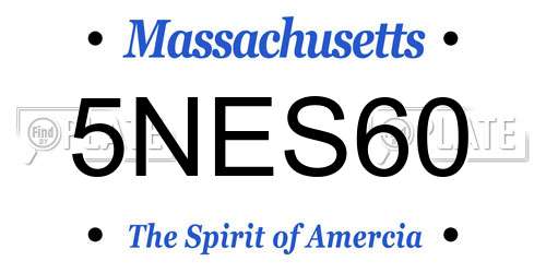5NES60 Massachusetts License Plate