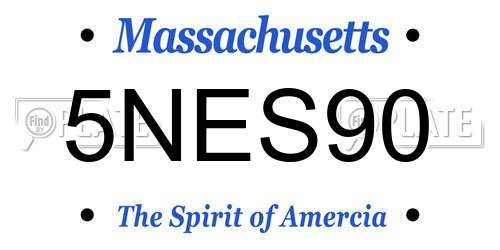 5NES90 Massachusetts License Plate