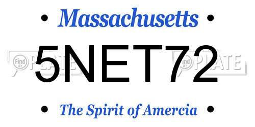 5NET72 Massachusetts License Plate