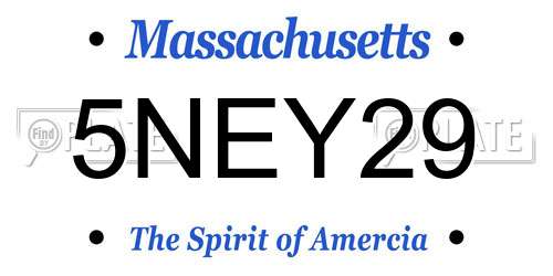 5NEY29 Massachusetts License Plate