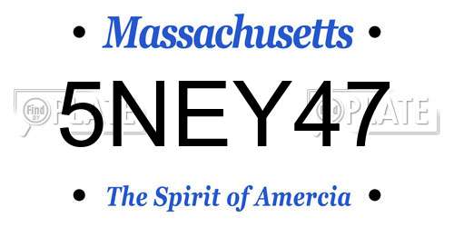 5NEY47 Massachusetts License Plate