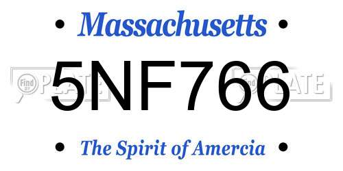 5NF766 Massachusetts License Plate
