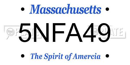 5NFA49 Massachusetts License Plate