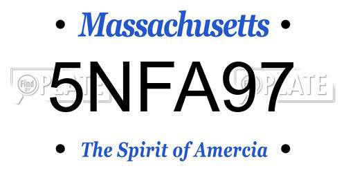 5NFA97 Massachusetts License Plate