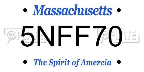 5NFF70 Massachusetts License Plate