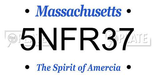 5NFR37 Massachusetts License Plate