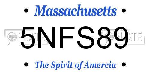 5NFS89 Massachusetts License Plate