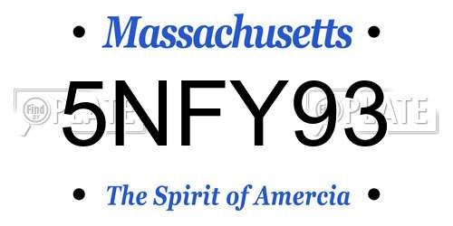 5NFY93 Massachusetts License Plate