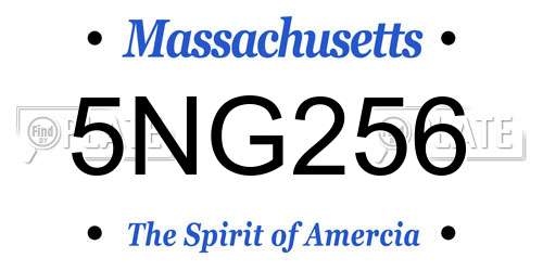 5NG256 Massachusetts License Plate