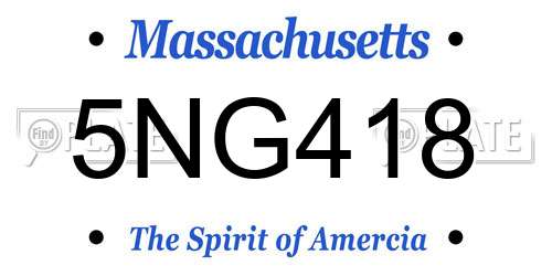 5NG418 Massachusetts License Plate