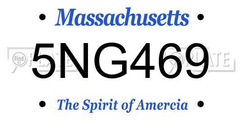 5NG469 Massachusetts License Plate