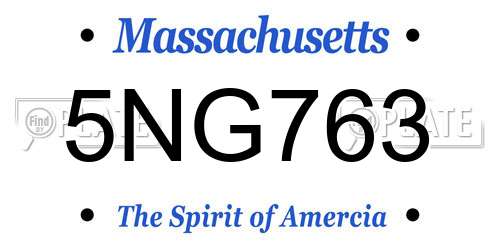 5NG763 Massachusetts License Plate