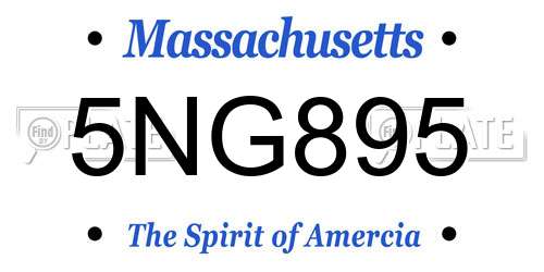 5NG895 Massachusetts License Plate