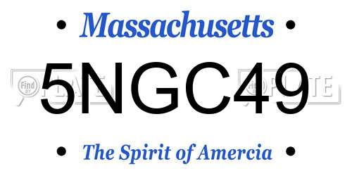 5NGC49 Massachusetts License Plate