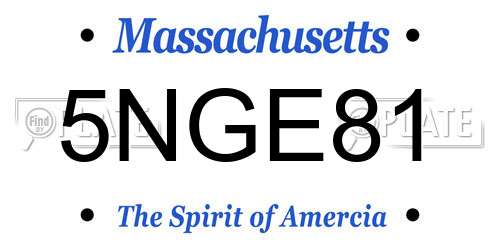 5NGE81 Massachusetts License Plate