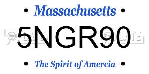 5NGR90 Massachusetts License Plate