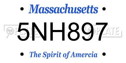 5NH897 Massachusetts License Plate