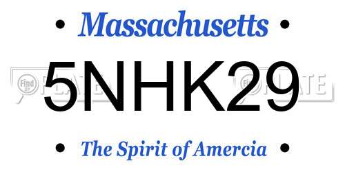 5NHK29 Massachusetts License Plate