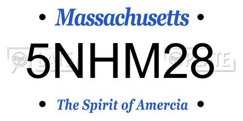 5NHM28 Massachusetts License Plate