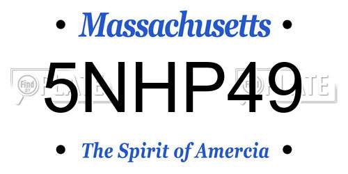 5NHP49 Massachusetts License Plate