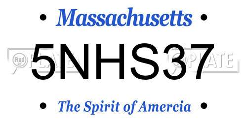 5NHS37 Massachusetts License Plate