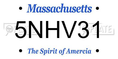5NHV31 Massachusetts License Plate