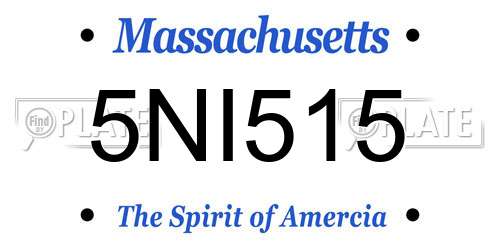 5NI515 Massachusetts License Plate