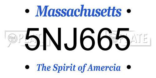 5NJ665 Massachusetts License Plate