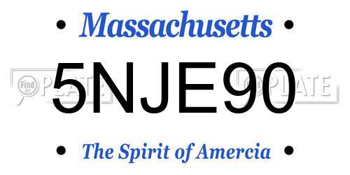 5NJE90 Massachusetts License Plate