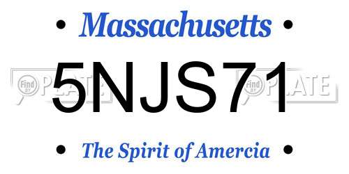 5NJS71 Massachusetts License Plate