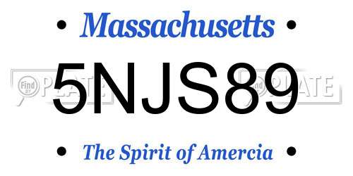 5NJS89 Massachusetts License Plate