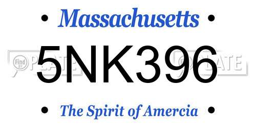 5NK396 Massachusetts License Plate