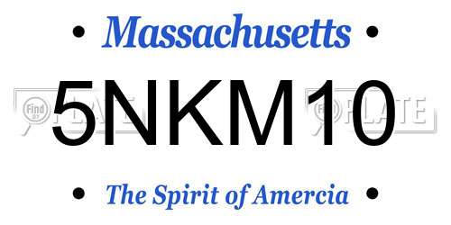 5NKM10 Massachusetts License Plate