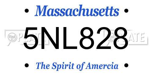 5NL828 Massachusetts License Plate
