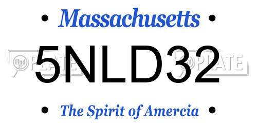 5NLD32 Massachusetts License Plate