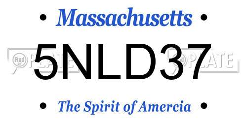 5NLD37 Massachusetts License Plate