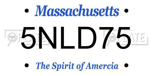 5NLD75 Massachusetts License Plate