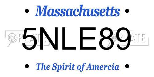 5NLE89 Massachusetts License Plate