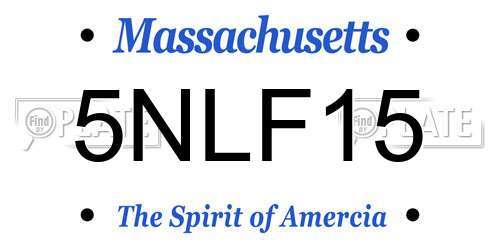 5NLF15 Massachusetts License Plate