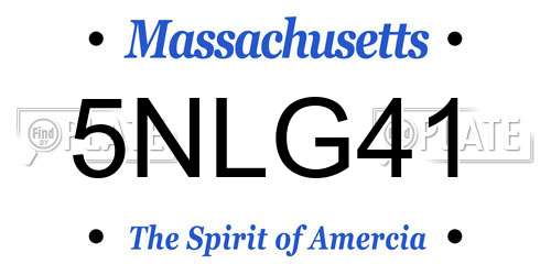 5NLG41 Massachusetts License Plate