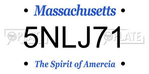 5NLJ71 Massachusetts License Plate