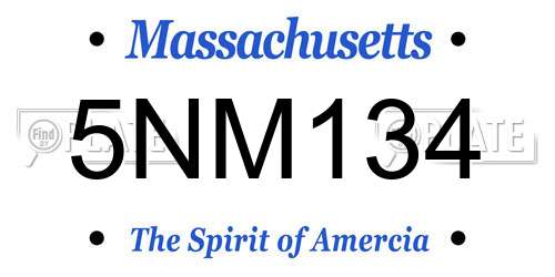 5NM134 Massachusetts License Plate