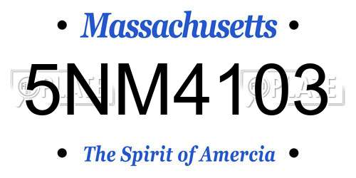 5NM4103 Massachusetts License Plate
