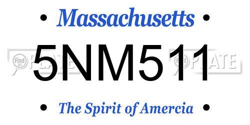 5NM511 Massachusetts License Plate